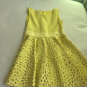 Beautiful girls yellow dress.